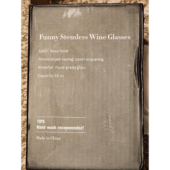 Don't Mess With Mamasaurus Rose Gold Stemless 18 Oz Wine Glass - New - Picture 5 of 5